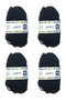 Crochet And Knitting Yarn 4 Mini Rolls (BLACK) 20g/roll