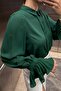 Emerald Green Bell Sleeve Woven Shirt SS25GO0009 - 3