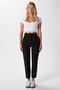 Women's Jeremy Tok Textured Ribbed Black Carrot Pants 5113 - 4