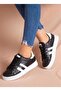 E Women's Black White Sole Sports Shoes111177 - 2
