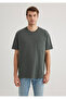 Green Basic T-Shirt with Pocket Detail Loose Fit / Loose Relaxed Fit 066248 -71598 - 3