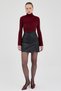 2517 Drawstring Long Sleeve Blouse Burgundy - 3