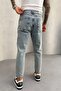 Men's Denim Fabric Blue Boyfriend Fit Jean Jeans Trousers Mz0683 - 4