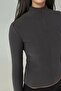 Zippered Long Sleeve Ribbed Polo Active Top - 5