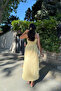 Yellow Long Cotton Summer Dress – Unlined with Tie Straps - 5
