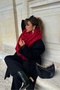 Plain Red Thick Soft Scarf - 2
