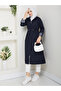 Striped Bondit Fabric Hijab Trench Coat Rc1205010 - 5