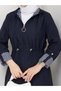 Striped Bondit Fabric Hijab Trench Coat Rc1205010 - 8