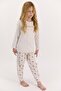 1432 Waiter Namast'Ay in Bed Girl's Long Sleeve Pajamas Set