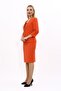 V-Neck Cropped Jacket & Plain Tight Skirt - Orange - 1016540 - 3