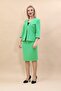 V-Neck Cropped Jacket & Plain Tight Skirt-Green - 1016540