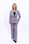 American Collar Classic Jacket & Wide Leg Trousers-Anthracite - 1029520