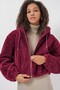 Lined Plush Coat - Plum - 4