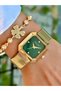 Steel Cord Square Case 3 Atm Waterproof Women's Wristwatch + Bracelet with Gift - 5