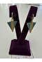 Ocean Vibes Triangle Stone Steel Women's Earrings - 7