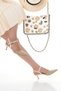 Women's Ecru Straw Stylish & Office Evening Shoes Pointed Toe Stone Buckle - 2