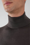 Brown Regular Fit Wool Basic Half Turtleneck Knitwear - 3