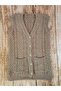 Dowry Vest, Buttoned Mother's Vest, Glitter Vest, Gift Vest, Bridal Glitter Vest with Pockets Cappuccino - 3