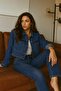 Women's Slim Fit Lycra Navy Blue Jean Trousers with Narrow Legs
