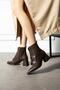 Malirsa Women's Boots Lace-Up Thick Heeled Brown Leather - 2