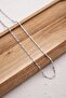 Steel Rectangular Square Men's Necklace 2mm Does Not Tarnish - 2