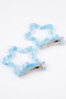 Blue Sequined Star Double Girls' Clip Buckle - 2