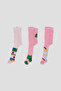 3 Pieces Cute Ladybug Frog and Rainbow Patterned Girls and Baby Pantyhose - 4