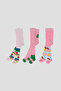 3 Pieces Cute Ladybug Frog and Rainbow Patterned Girls and Baby Pantyhose - 2