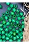 20 mm Green Wooden Beads (50 Gr 23 Pieces) Wide Hole Diameter 7 mm Macrame Bag Bracelet Jewelry Colorful - 3