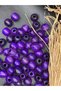 20 mm Purple Wooden Beads (50 Gr 23 Pieces) Wide Hole Diameter 7 mm Macrame Bag Bracelet Jewelry Colorful - 3