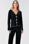 Long Sleeve Flexible Viscose Pajama Set with Ribbon Bow Detail - 4