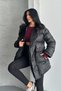 Alessi Black Long Fur Inside Premium Quality Waterproof Inflatable Women's Coat Suitable for Hijab - 5