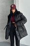 Alessi Black Long Fur Inside Premium Quality Waterproof Inflatable Women's Coat Suitable for Hijab - 2