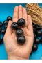 24 mm Black Wooden Beads (13 Pieces) Round Macrame Bag Design Wooden Beads Hole Diameter 9 mm - 2