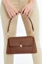 Patterned Tan Women's Retro Front Flap Leather Look Shoulder Bag - 4