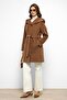 Hooded Punto Stitch Detailed Coat Taba 3102 - 4