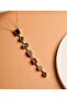 7 Element Colorful Stone Special Y Design Trend Steel Necklace - 5