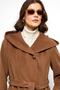 Hooded Punto Stitch Detailed Coat Taba 3102 - 5