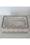 Velvet Foot Scalloped Pearl Decorated Towel Holder Organizer Gift Dowry Holder - 4