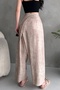 Women's High Waist Tie-Detail Loose-Leg Casual Trousers Beige - 4