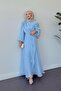 Pırıl Tie-Up Evening Dress Baby Blue