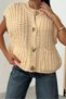 Soft Textured Knitwear Vest with Large Button Detail Aw25Yl0004 - 3