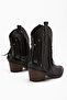 Lillebeth Black Tasseled Western Women's Boots, Women's Bootie - 4