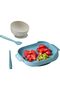 Suction Baby Plate and Bowl Set with Fork and Spoon - Silicone Divided Mealtime Set for Babie