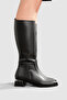 DIES BLACK SKIN ZIPPER DETAILED GARNAVIZ HEEL BOOTS - 3