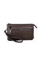 Men's Brown Multi-Compartment Portfolio Bag with Wristlet and Shoulder Strap Handbag - 3