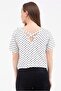 Women's White Polka Dot Short Sleeve Blouse 12E-5054 - 3