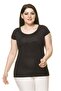 Women's Plus Size Black Pearl Stone Embroidered Bodysuit 17E-70013-1