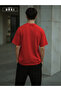 Usa Fit Printed - Oversize Red T-Shirt & Black Pants Jogger Men's Tracksuit Set - 2