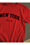 Usa Fit Printed - Oversize Red T-Shirt & Black Pants Jogger Men's Tracksuit Set - 4